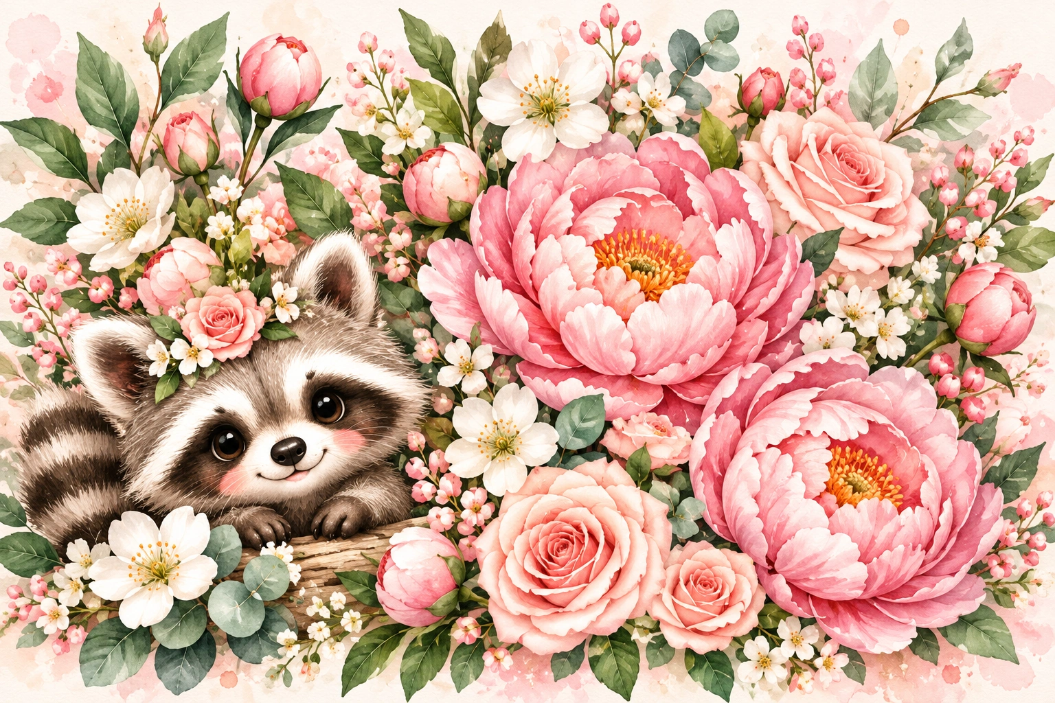 Pink Watercolor Flowers